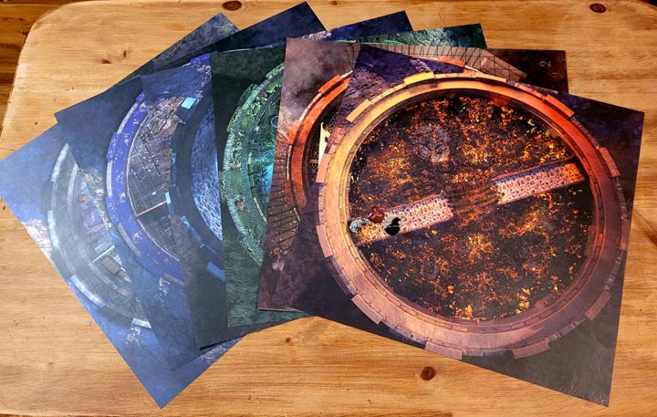 6 cards 20 x 20in, printed on both sides, and mat laminated to avoid reflections // 6 cartes 20 x 20po, imprimées recto-verso, et laminées mat pour éviter les reflets