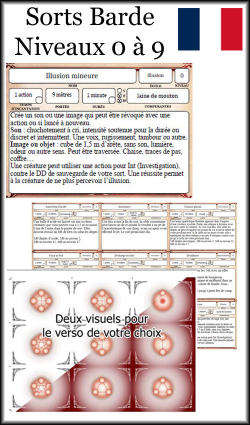 Cartes de sorts de 5e - BARDE 0 à 9