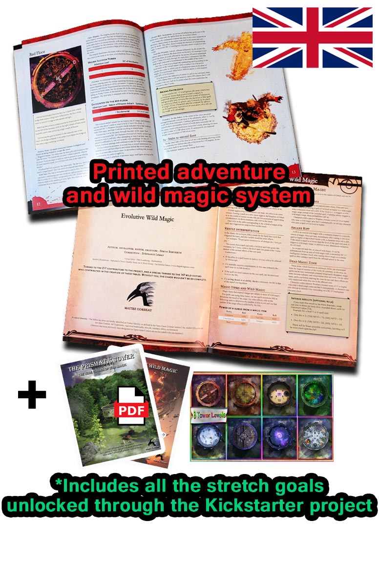 Includes everything from the kickstarter project medium pledge. Printed copy of the two main booklets and pdf files for all the documents